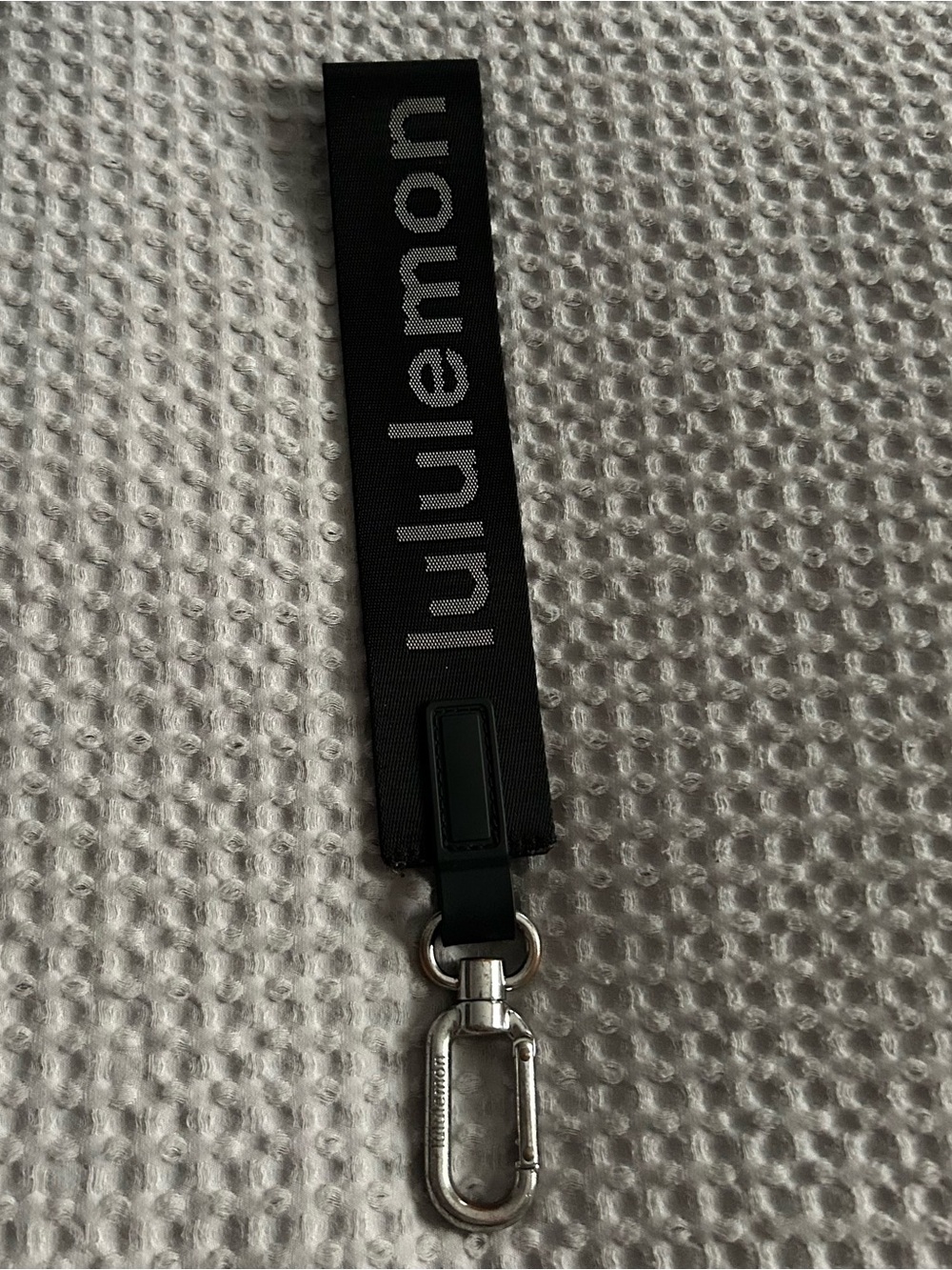 lululemon athletica Black Logo Key Fob Wristlet